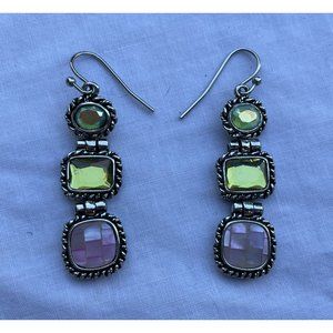 LIA SOPHIA GRANADA  Silver Tone Earrings Green